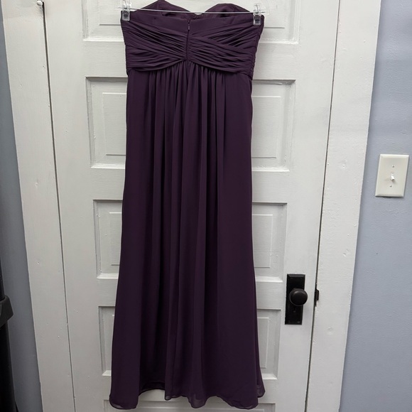 Strapless Empire Waist Chiffon Dress David’s Bridal Size 6 Purple - Picture 5 of 11